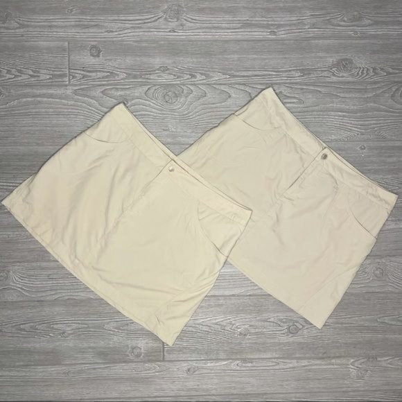 Tan reel legends size 14 skort with stretch bike shorts underneath cargo style 2
